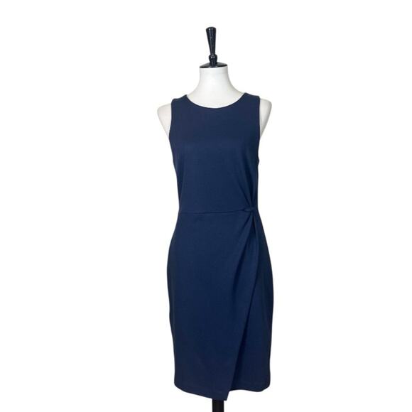Banana Republic Sheath Dress Knot Front Sleeveless Navy Blue Women’s Size 8 - Picture 13 of 13